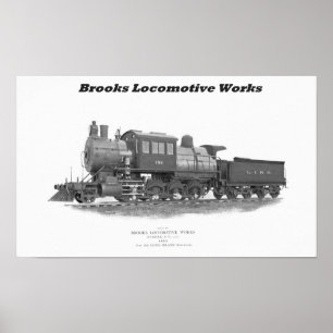 Poster Locomotive de Camelback de ruisseaux, chemin de