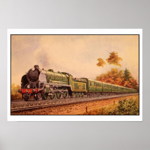 Poster Locomotive vintage Aquarelle King Arthur