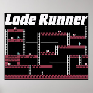 Poster Lode Runner Video Jeu thème rétro