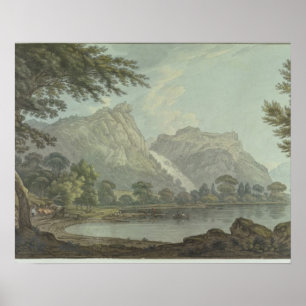 Poster Lodore Rocks - chute et distance du chalet (stylo