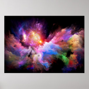 Poster L'oeuvre Cloud de SlipperyJoe abstraite surre vibr