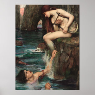 Poster L'œuvre d'art de John William Waterhouse La Sirène