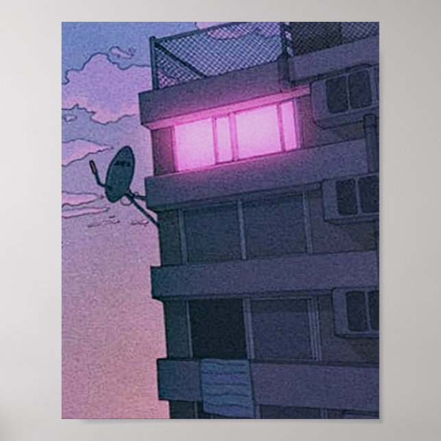 Poster lofi esthétique ville de dessin animé (Devant)
