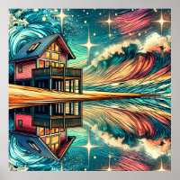 Log Cabine sur la plage Ai Art