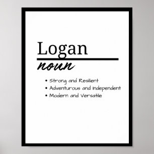 Poster Logan, Garçon Personnalisé Nom Définition