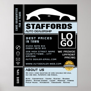 Poster Logo automobile, concessionnaire automobile public