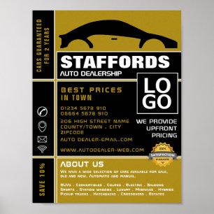 Poster Logo automobile, concessionnaire automobile public