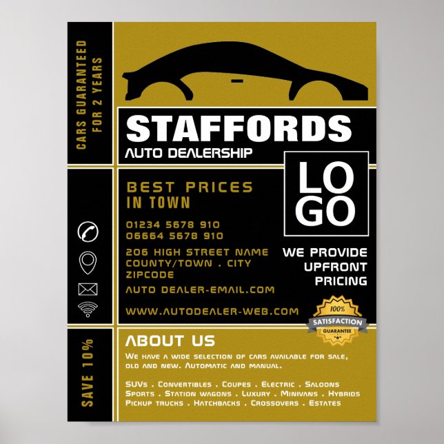 Poster Logo automobile, concessionnaire automobile public (Devant)