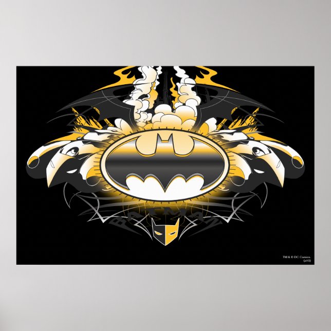 Poster Logo Batman avec voitures (Devant)