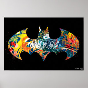 Poster Logo Batman Graffiti Neon 80's