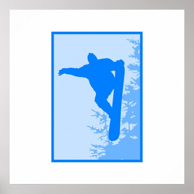 Poster Logo Blue Snowboard (Devant)