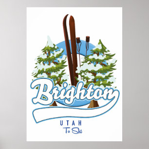 Poster Logo Brighton Utah pour skier