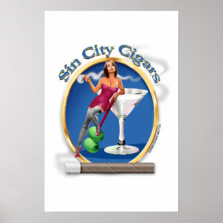 Poster Logo Cigar Art "Martini Girl"
