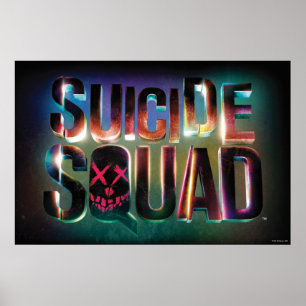 Poster Logo coloré de lueur du peloton   de suicide