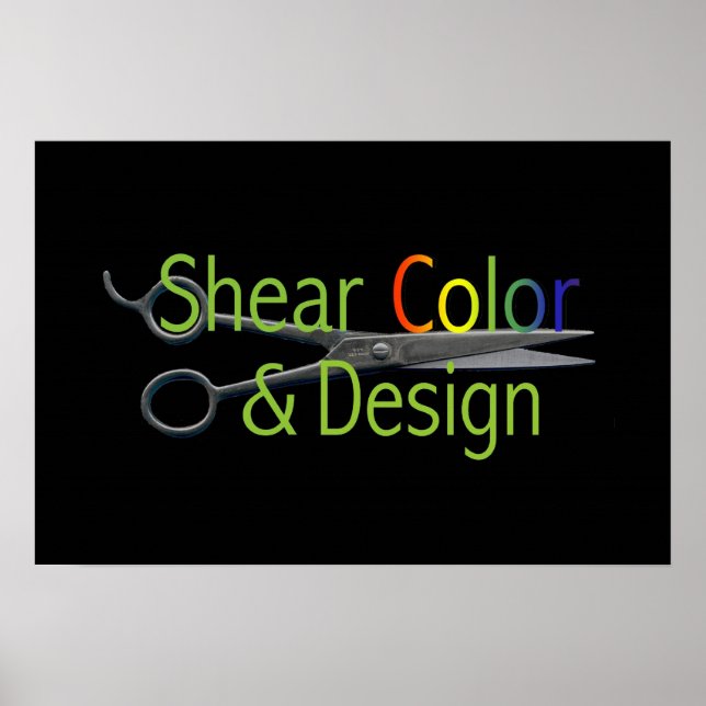 Poster Logo Couleur & Design de cisaillement (Devant)