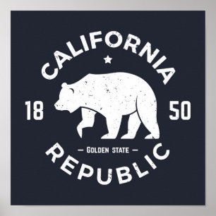 Poster Logo de Californie   L'État d'or