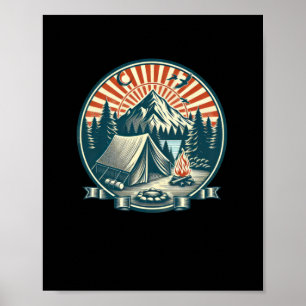 Poster Logo de camping Sticker très Cool