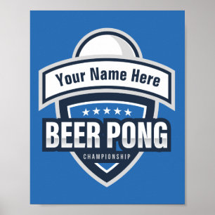 Poster Logo de championnat de Beer Pong personnalisable