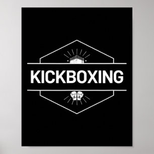 Poster Logo de combat de kickboxing