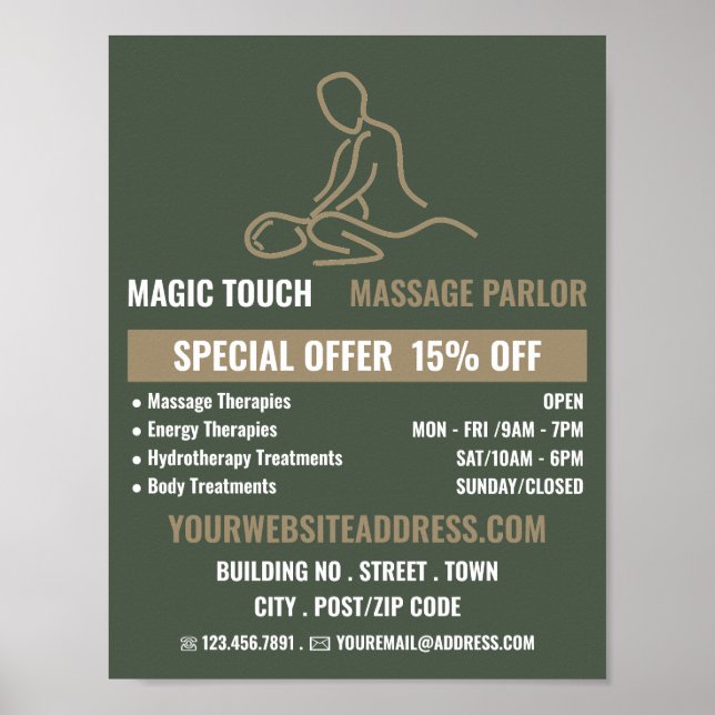Poster Logo De Massage, Massage Thérapie, Parfum De Massa (Devant)