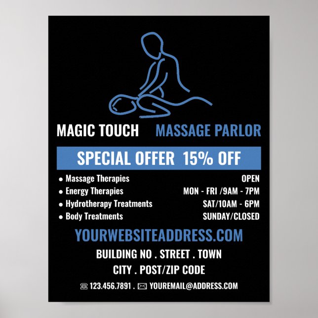 Poster Logo De Massage, Massage Thérapie, Parfum De Massa (Devant)