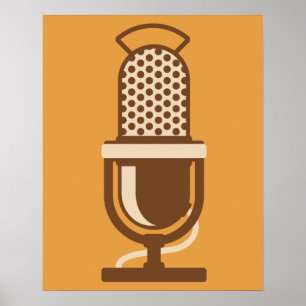 Poster Logo de microphone de ruban