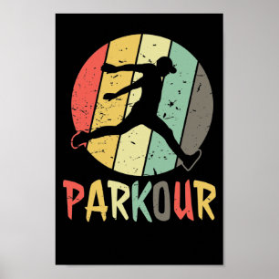 Poster Logo de Parkour en rétro couleurs