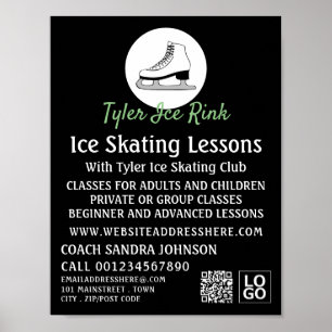 Poster Logo de patinage sur glace, leçons de patinage sur