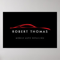Logo de réparation/Détail de l'auto noir/rouge Tél