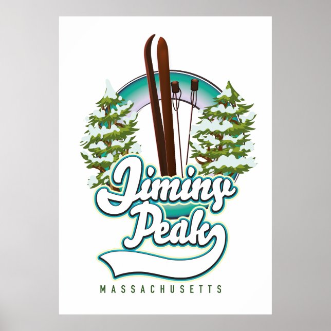 Poster logo de ski jiminy pic massachusetts (Devant)
