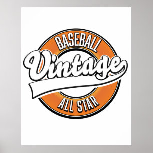Poster Logo de style vintage baseball.