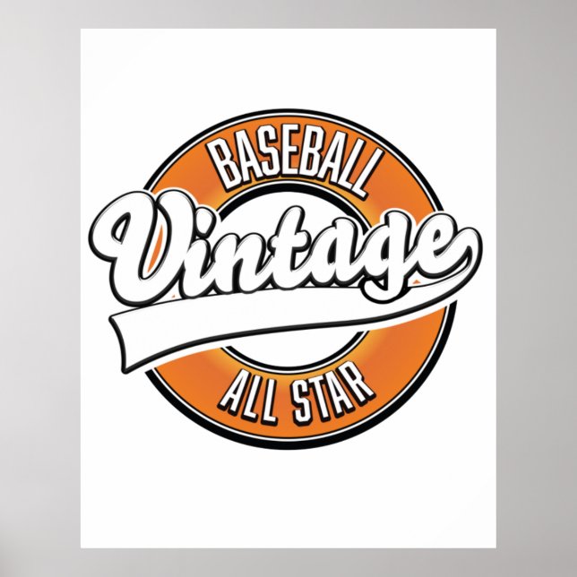 Poster Logo de style vintage baseball. (Devant)