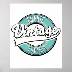Poster Logo de style vintage Bizerte tunisie