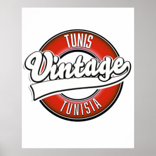 Poster Logo de style vintage Tunis Tunisie