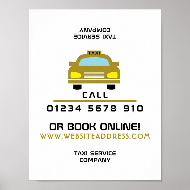 Poster Logo de taxi Gold Publicité (Devant)