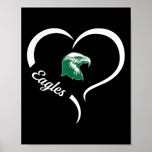 Poster Logo de Thatcher Eagles Slogan demi-coeur (Devant)