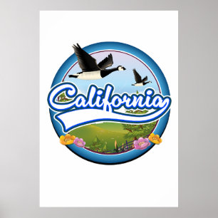 Poster Logo de vacances des oies de Californie