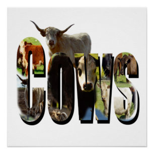 Poster Logo De Vaches Avec Vaches,