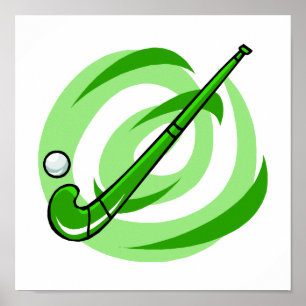 Poster Logo de vert d'hockey de champ