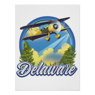 Poster Logo de voyage du Delaware