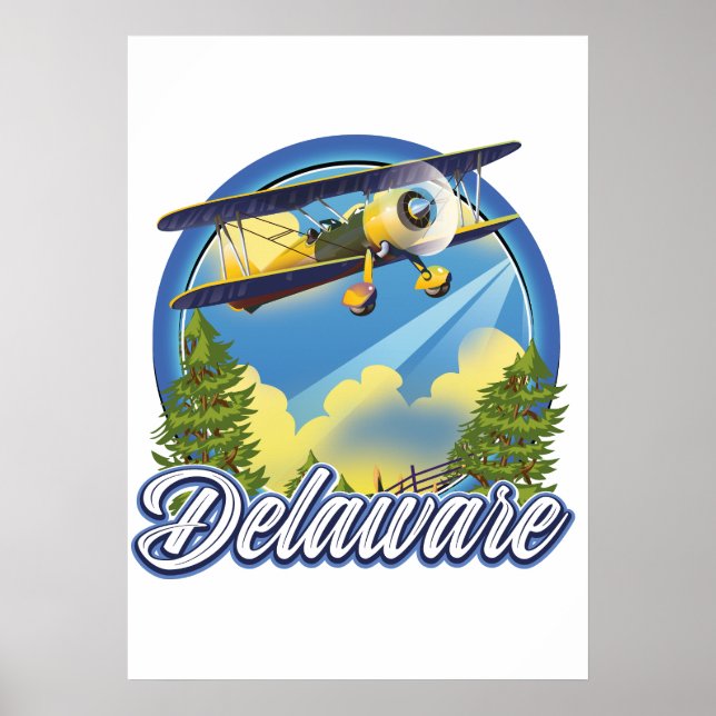 Poster Logo de voyage du Delaware (Devant)