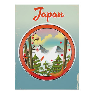 Poster logo de voyage du Japon