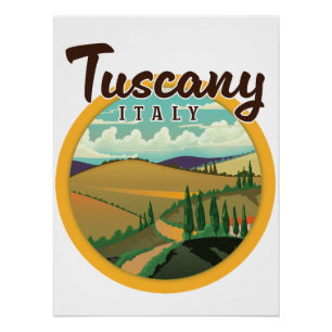 Poster Logo de voyage en Toscane