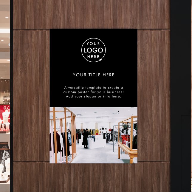 Poster Logo d'entreprise Black Professional Photo promoti (Créateur téléchargé)