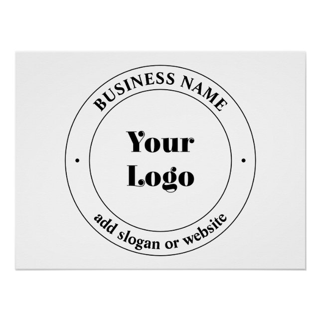 Poster Logo d'entreprise et texte promotionnel | Blanc (Devant)