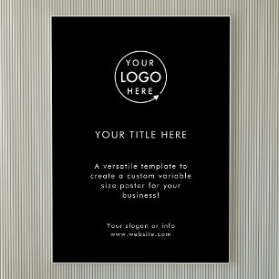 Poster Logo d'entreprise Moderne Simple Noir Promotionn