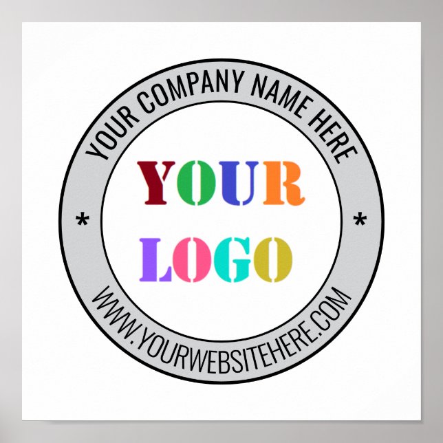 Poster Logo d'entreprise personnalisé et envoyer un texte (Devant)
