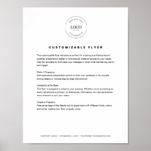 Poster Logo d'entreprise texte site Web simple Personnali