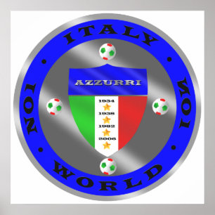 Poster Logo des champions du monde de football italien de