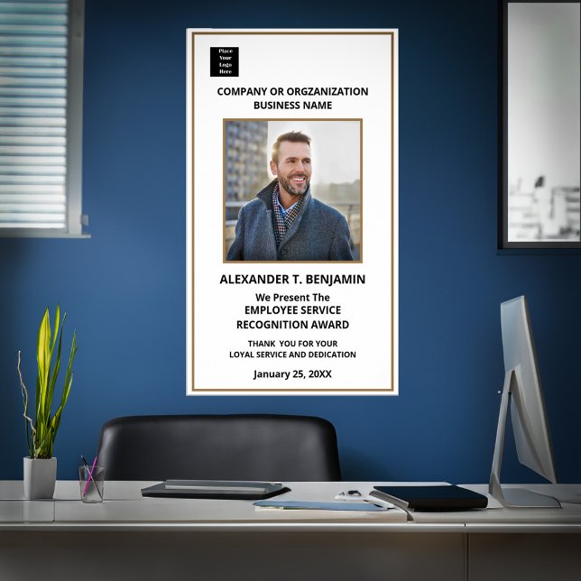 Poster Logo des Prix de reconnaissance des employés Perso (Employee Recognition Awards Logo Personalize Poster for the deserving employee or staff. )